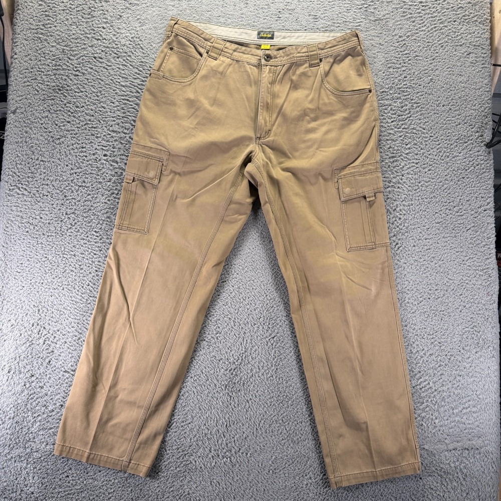 Cabela's Pant Mens 40x34 Beige Cotton Cargo Straight Utility Technician Stretch
